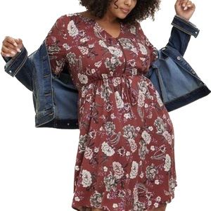 TORRID - Mini Challis Zip-Front Shirt Dress - Skulls & Florals - Plus Size 6X